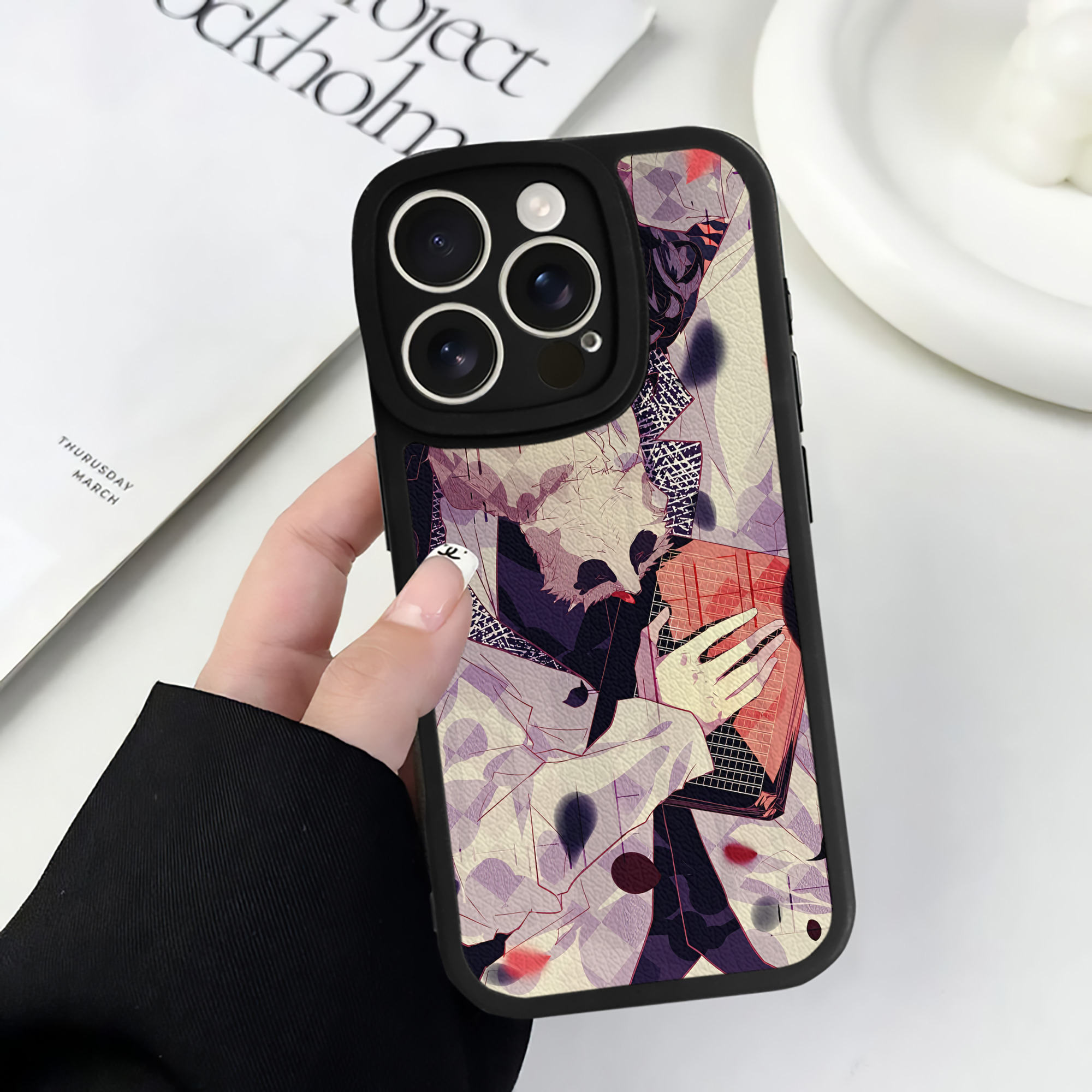 （画像用） 文豪ストレイドッグス Bungo Stray Dogs 【iPhone 16シリーズ対応】シリコンスマホケース（レザー調） 材質：シリコン